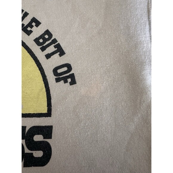 Junk Food Cropped Sweatshirt All You Need Is A Little Bit‎ Of Happiness Beige SM - Picture 10 of 14